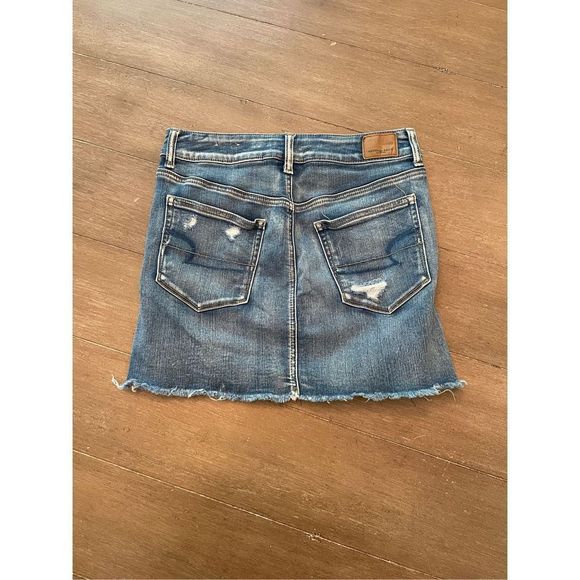 American Eagle Outfitters Distressed Denim Mini Skirt - Blue - Picture 7 of 7